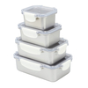 2026 New Design Factory 304 Stainless Steel Fresh-keeping Lunch Box Kitchen Fruit Kids Food Container Crisper Set with Lid Handle