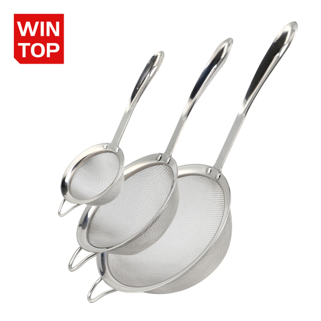 Stainless Steel Flour Sifter Sieve Stainless Steel Fine Tea Mesh Strainer Colander Wire Mesh Oil Filter Strainer