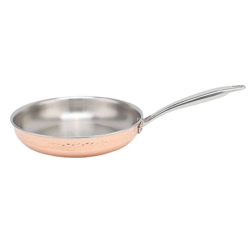 Wholesale Delicate Appearance Multi Function Hammered Tri Ply Copper Cookware Stainless Steel Casserole Set Soup & Stock Pots With Lids