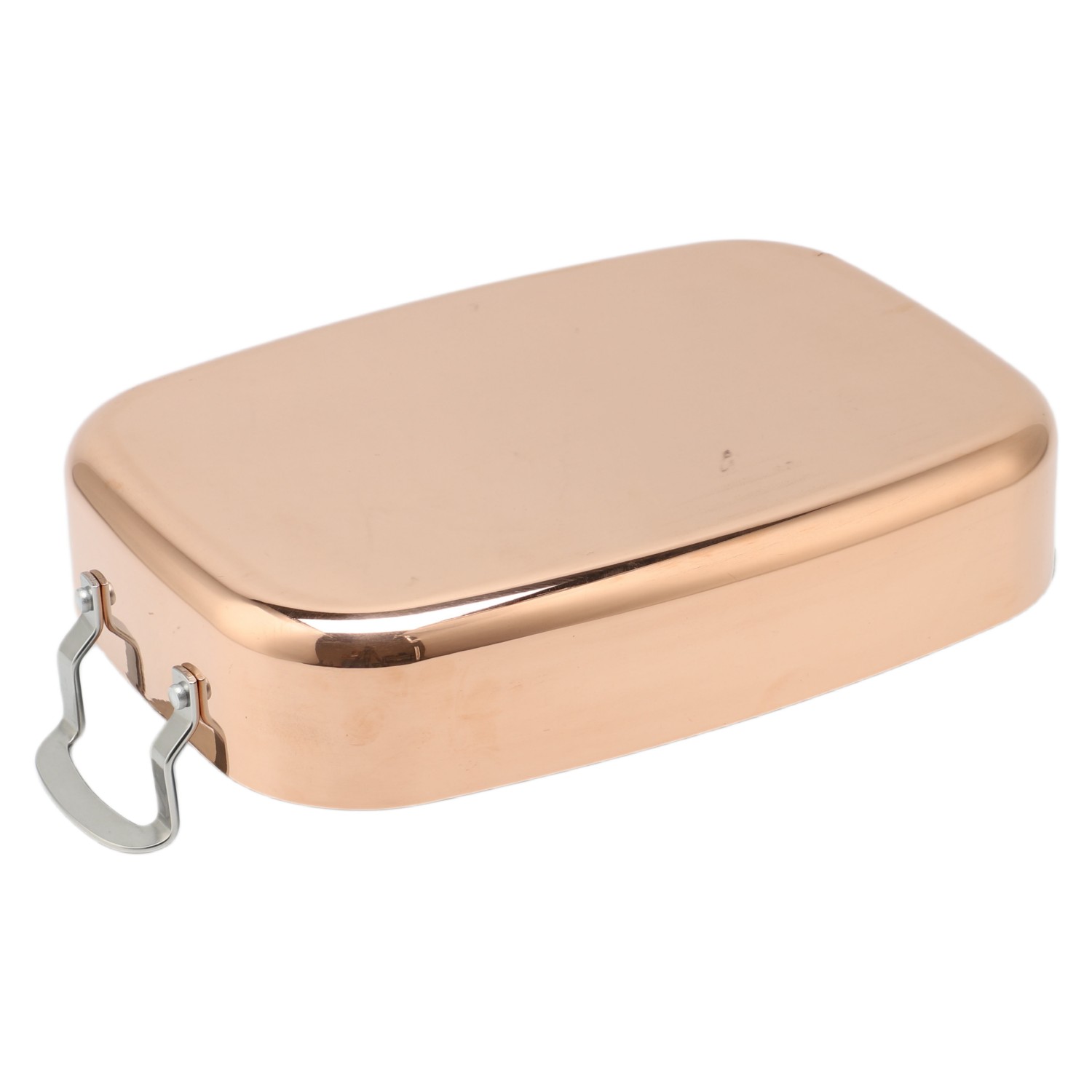 Factory Wholesale Tri-ply Copper Roaster Au & Baking Pans Rectangular Shape Dishwasher Safe Roaster With Side Handle Easy Clean