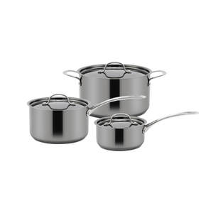 Wholesale Custom Kitchen Utensils Stainless Steel Impact Bonded Bottom Cooking Pot Set Pots And Pans Set With Steel Handle 6 Pieces Cookware Set
