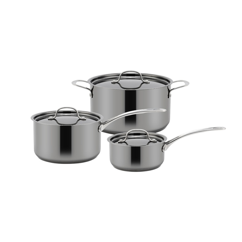 Wholesale Custom Kitchen Utensils Stainless Steel Impact Bonded Bottom Cooking Pot Set Pots Casserole Sets