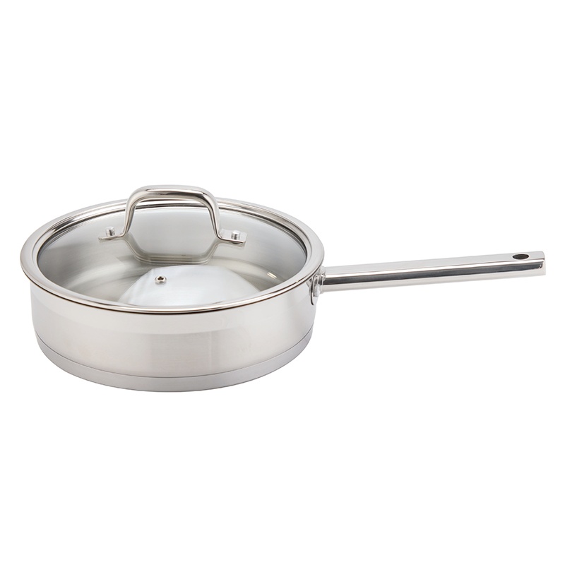 Factory New Arrival Stainless Steel Cookware Set with Handle Cooking Pots Impact Bonded Bottom Cookware Set Saucepan Saute Pan