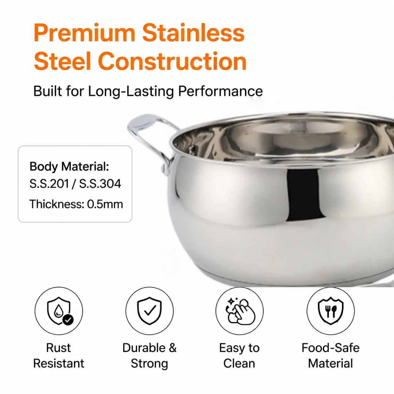 Factory Supply Stainless Steel Apple-Shaped Casserole With Stainless Steel Handle and 4mm Glass Lid Brazed Bottom Pots Casserole