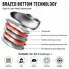 Factory New Arrival Stainless Steel Cookware Set with Stainless Steel + Silicone Handle Cooking Pots and Pans Brazed Bottom Cookware Set Saucepan Casserole