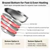 Factory Supply Stainless Steel Shallow Pot Set With Stainless Steel Handle & Glass Lid Brazed Bottom Shallow Pot