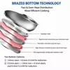 Factory New Arrival Stainless Steel Cookware Set with Bakelite Handle Cooking Pots Brazed Bottom Cookware Set Saucepan Casserole