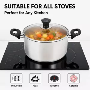 Factory New Arrival Stainless Steel Cookware Set with Handle Cooking Pots and Pans Brazed Bottom Cookware Set Saucepan Casserole