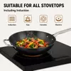 Factory New Arrival Design Seasoned Carbon Steel 30/35 Cm Wok Pan Naturally Non Stick Pans Skillets Induction Compatible