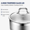 Factory Supply Stainless Steel Saute Pans With Stainless Steel Handle and Glass Lid Brazed Bottom Pans Saute Pans All Cooktops