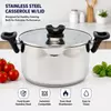 Factory Supply Stainless Steel Casserole Pots With Bakelite Handle and Tempered Glass Lid Brazed Bottom Pots Casserole