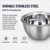  Factory New Arrival Stainless Steel Salad Mixing Bowl Set With Lid Home Kitchenware with Non-Slip Base Eco-Friendly Polished Metal