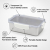 2026 New Design Factory 304 Stainless Steel Fresh-keeping Lunch Box Kitchen Fruit Kids Food Container Crisper Set with Lid Handle
