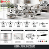Factory New Arrival 12 PCS Stainless Steel Cookware Set with Handle Brazed Bottom Cookware Set Apple Shape Cookware Casserole