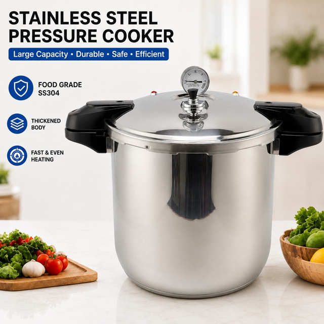 Factory Supply Multi-Functional 16L/23L Stainless Steel Pressure Cooker Stainless Steel Fast Cooking Pressure Cooker 