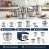 Factory New Arrival 10 Pcs Stainless Steel Cookware Set with Handle Cooking Pots And Pans Brazed Bottom Cookware Set Casserole