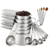 Custom Hot Sell 19 Piece Stainless Steel Measuring Cups and Spoons Set With Handle
