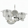 Factory New Arrival Stainless Steel Cookware Set Cooking Pots Impact Bonded Bottom Cookware Set Frypan Saucepan