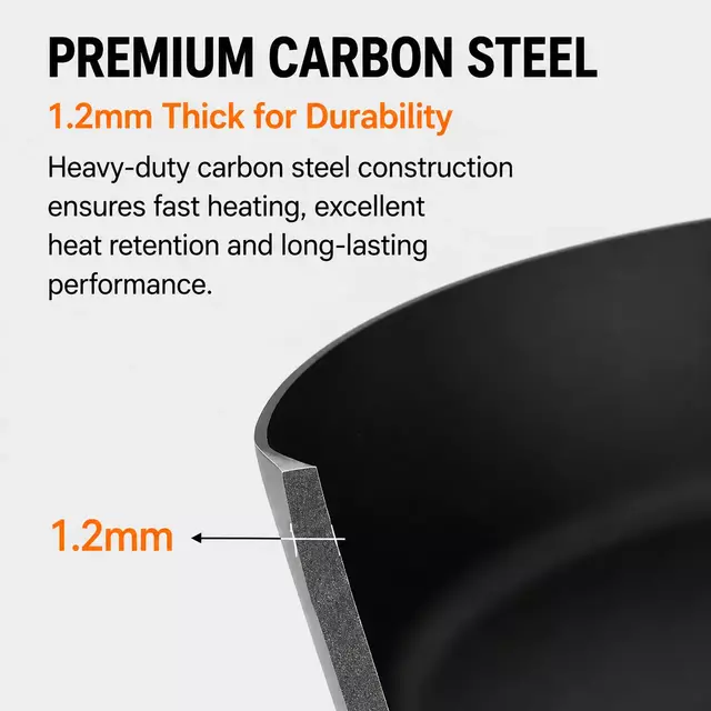 Factory New Arrival Design Seasoned Carbon Steel 30/35 cm Wok Pan Naturally No Coating Wok Pans Skillets Induction Compatible