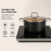 Factory Supply Wholesale Carbon Steel Soup Stock Pot Casserole with Glass Lid Multipurpose Induction Cookware Kitchen Cooking Pot