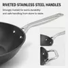 Factory New Arrival Design Seasoned Carbon Steel 30/35 Cm Wok Pan Naturally Non Stick Pans Skillets Induction Compatible