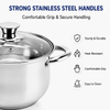 Factory Supply Stainless Steel Belly Shape Casserole Set With Stainless Steel Handle and Glass Lid Brazed Bottom Pots Casserole