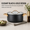 Factory New Arrival Wholesale 9 Pieces 2-ply Stainless Steel Cookware Sets 2-ply Kitchen Cooking Pan Pot Set with Golden Handle