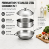 Factory New Arrival Triply Stainless Steel Wok Food Grade Cooker Pot With Steamer Insert No Coating Stainless Steel Kitchenware