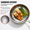 Factory New Arrival 11 Piece High Quality No Coating Tri-Ply Titanium Hammered Pots and Pans Cookware Set with Glass Lid