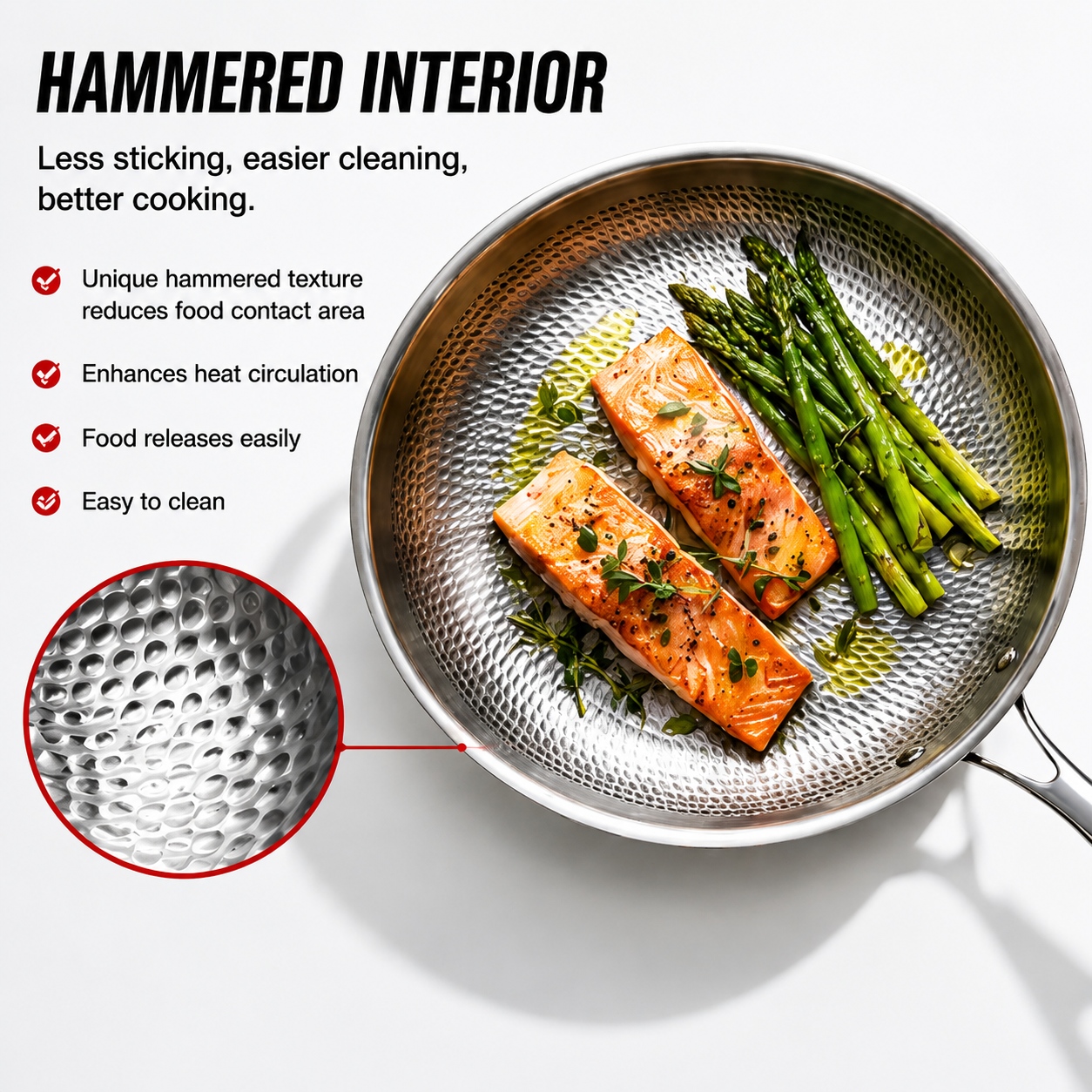 Factory New Arrival 11 Piece High Quality No Coating Tri-Ply Titanium Hammered Pots and Pans Cookware Set with Glass Lid