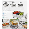 New Design 304 Stainless Steel Fresh-keeping Lunch Box Glass Cover Leak-proof Heating Food Grade Microwave Sealed Box
