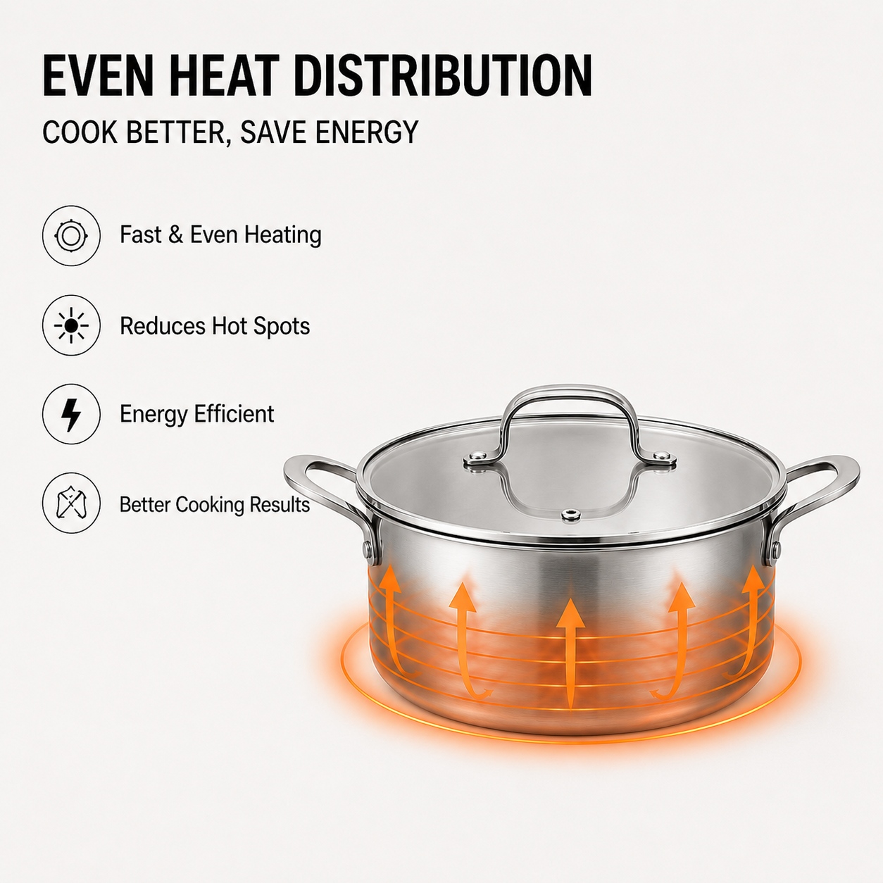 Factory New Arrival 9 Piece High Quality Wholesale 18/10 Triply Stainless Steel Pots and Pans Cookware Set Saucepan Frying Pan