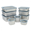 New Design 304 Stainless Steel Fresh-keeping Box Snap-on Refrigerator Storage Box Heating Food Grade Microwave Sealed Box