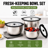 Factory Arrival Stainless Steel Non Slip Salad Mixing Bowl Set With Glass Lids Home Kitchenware for Salad Cooking Baking