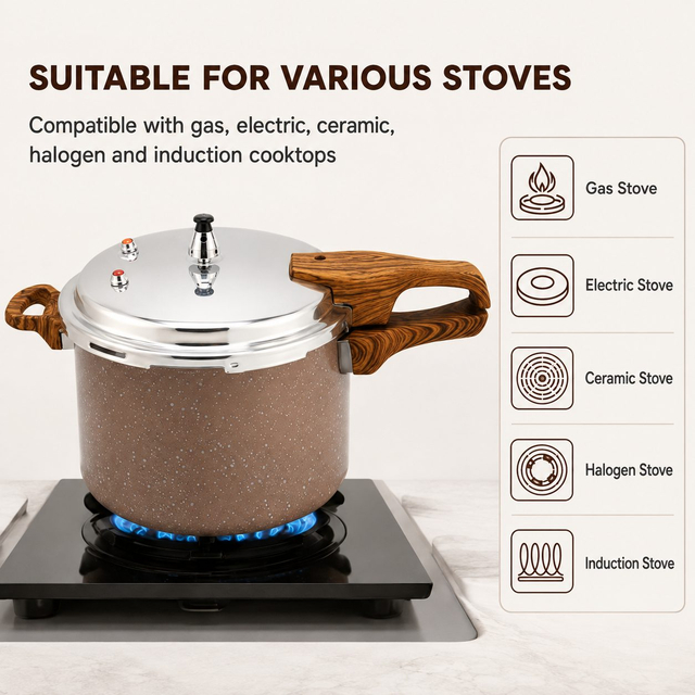 Factory Supply Multi-Functional 2/3/4/5/7/9/11/13L Aluminum Alloy Pressure Cooker Aluminum Alloy Fast Cooking Pressure Cooker