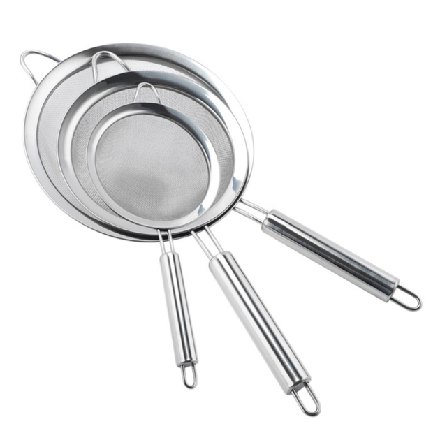 Kitchen Juice Strainer Stainless Steel Fine Mesh Strainers Baking Flour Sifter Wire Sieve Sifter for Kitchen Tools Gadgets
