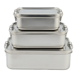 Stainless Steel High Capacity 1-3L Food Container Stainless Steel Lid Lightweight Portable Heatable Lunch Box