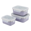 Rectangular Portable Stainless Steel Lunch Box Container with Lid and Cover to Store Food Dishwasher Freezer Safe