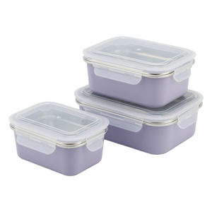 Rectangular Portable Stainless Steel Lunch Box Container with Lid and Cover to Store Food Dishwasher Freezer Safe