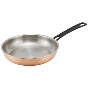 Factory Customized Hot Sale Wholesale 3 Layer Copper Tri-ply Stainless Steel Pan 20/24/26/28cm Non-Coating Cookware Frying Pan