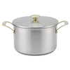 Factory Direct Sales Stainless Steel Kitchenware Golden Handle Cookware Set Cooking Pots Impact Bonded Bottom Cookware Set