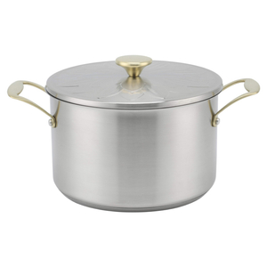 Factory Direct Sales Stainless Steel Kitchenware Golden Handle Cookware Set Cooking Pots Impact Bonded Bottom Cookware Set