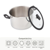 Wholesale Custom 9 Piece Nylon Black Handle Stainless Steel Impact Bonded Bottom Pots And Pans Non-Toxic Kitchen Cookware Set