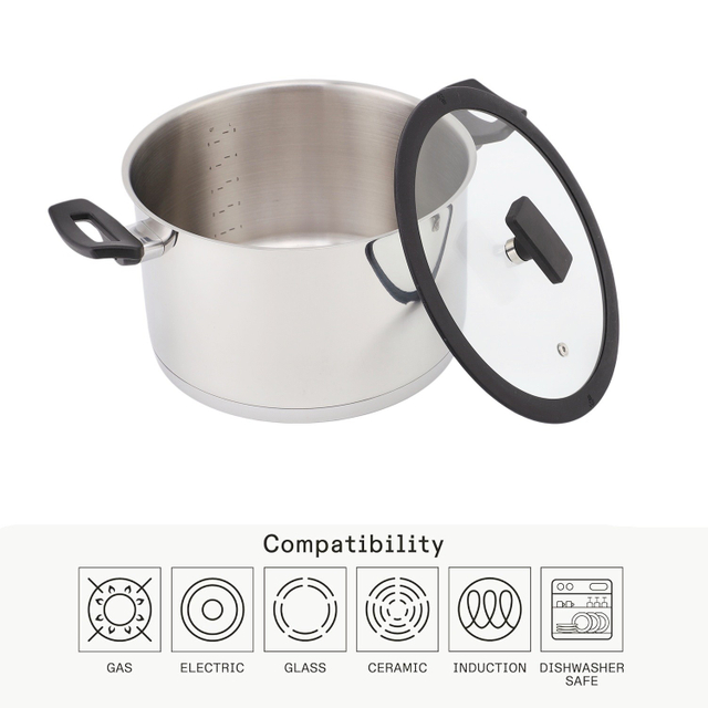 Wholesale Delicate Appearance Multi Function Impact Bonded Bottom Thickening Base Cookware Stainless Steel Casserole Set Soup & Stock Pots With Lids