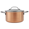 Black Handle Copper Triply Stainless Steel Casserole Pot Glass Lid 16/20/24/26/28cm Classic Kitchen Cooking Saucepan Frypan