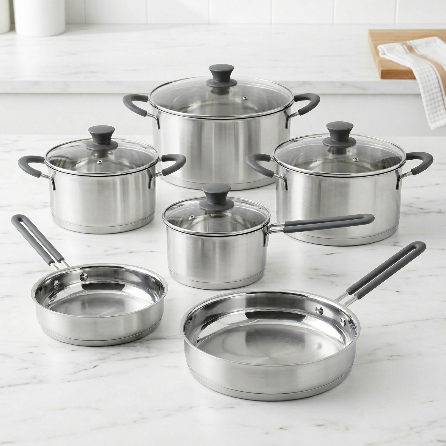 Wholesale Delicate Appearance Multi Function Thickening Base Cookware Stainless Steel Casserole Set Soup & Stock Pots With Lids