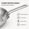 Factory Supply Wholesale Stainless Steel Frypan Sets Kitchen Cooking Brazed Bottom Frying Pan Set with Stainless Steel Handle