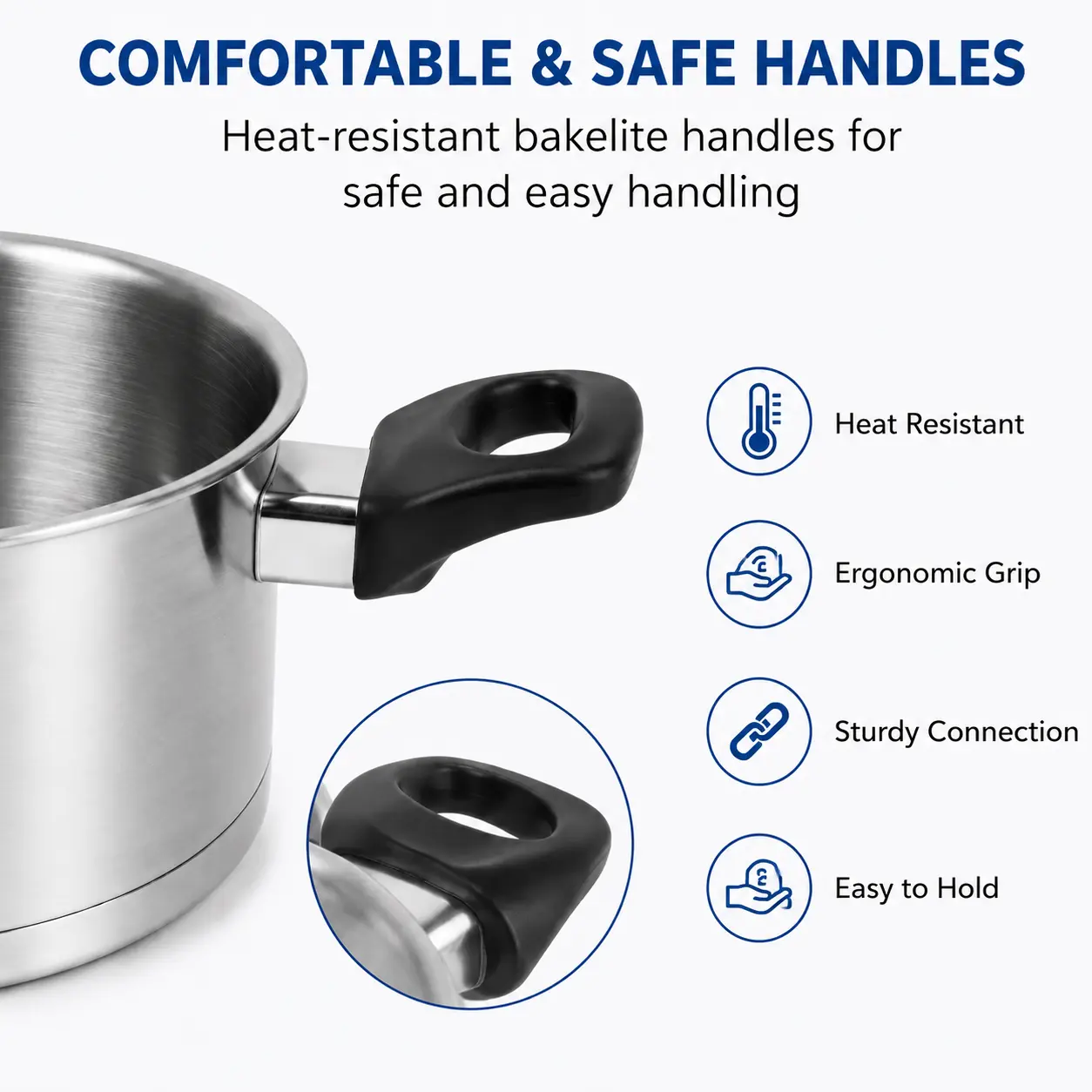 Factory Supply Stainless Steel Pots and Pans 8 PCS Cookware Set With Bakelite Handle and Lid Brazed Bottom Pots Casserole