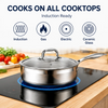 Factory Supply Stainless Steel Saute Pans With Stainless Steel Handle and Glass Lid Brazed Bottom Pans Saute Pans All Cooktops