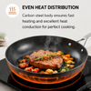 Factory New Arrival Design 20/22/24/26/28/30CM Carbon Steel Naturally Non Stick Frying Pan Skillets Induction Compatible